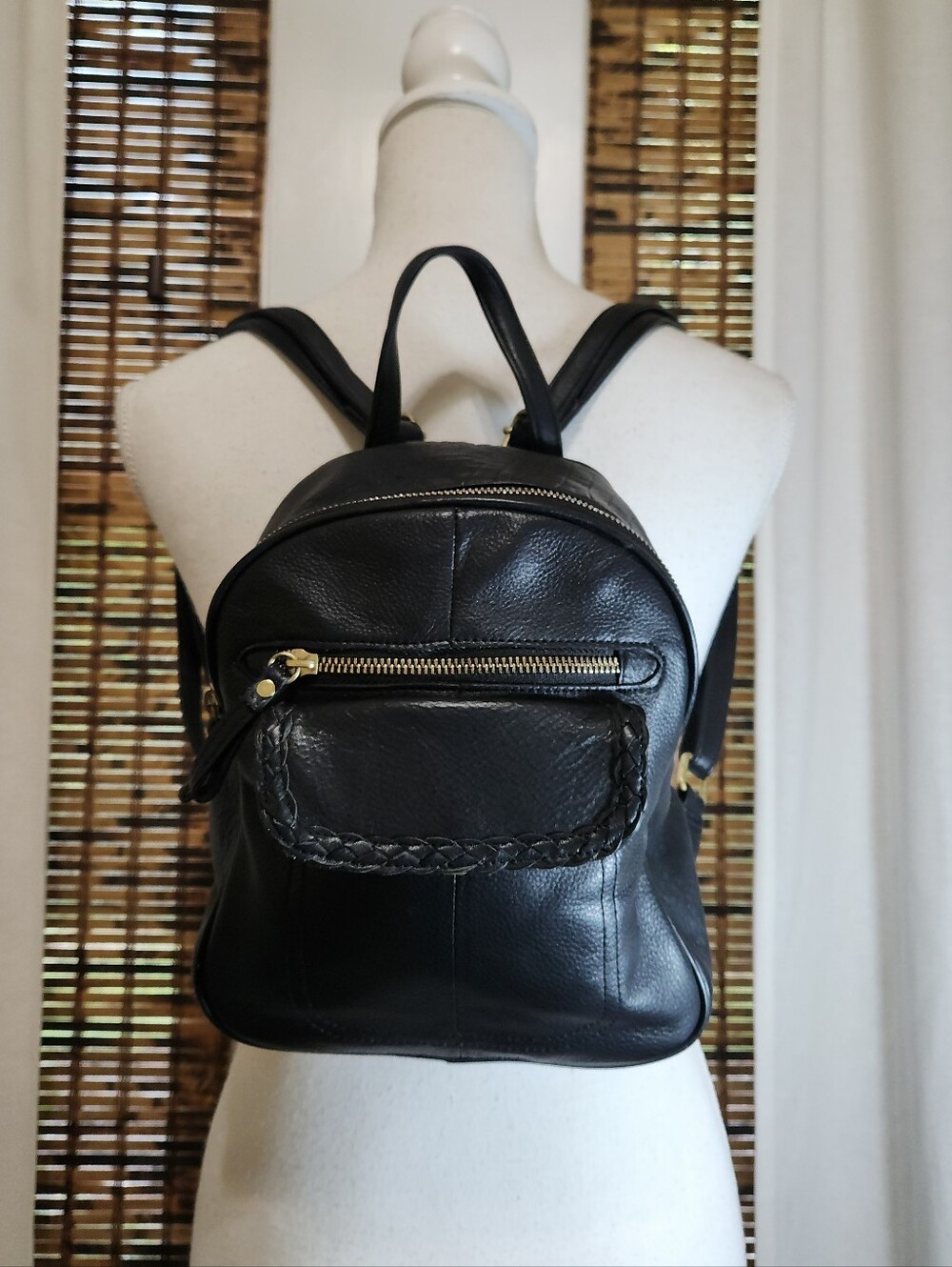 Vintage Great American Leatherworks Black Leather Backpack Purse